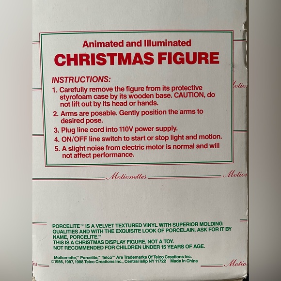 Telco Motion-ettes Animated Christmas Doll Caroler Victorian Tested 24 In - Picture 6 of 9